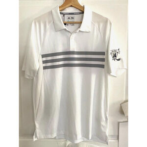 Adidas - White Climate Control Hill Golf Logo Men's size Medium Golf Polo Shirt